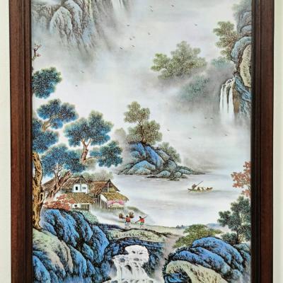 TRANH SỨ KHUNG GỖ – MẶT TRỜI MỌC ĐẰNG ĐÔNG